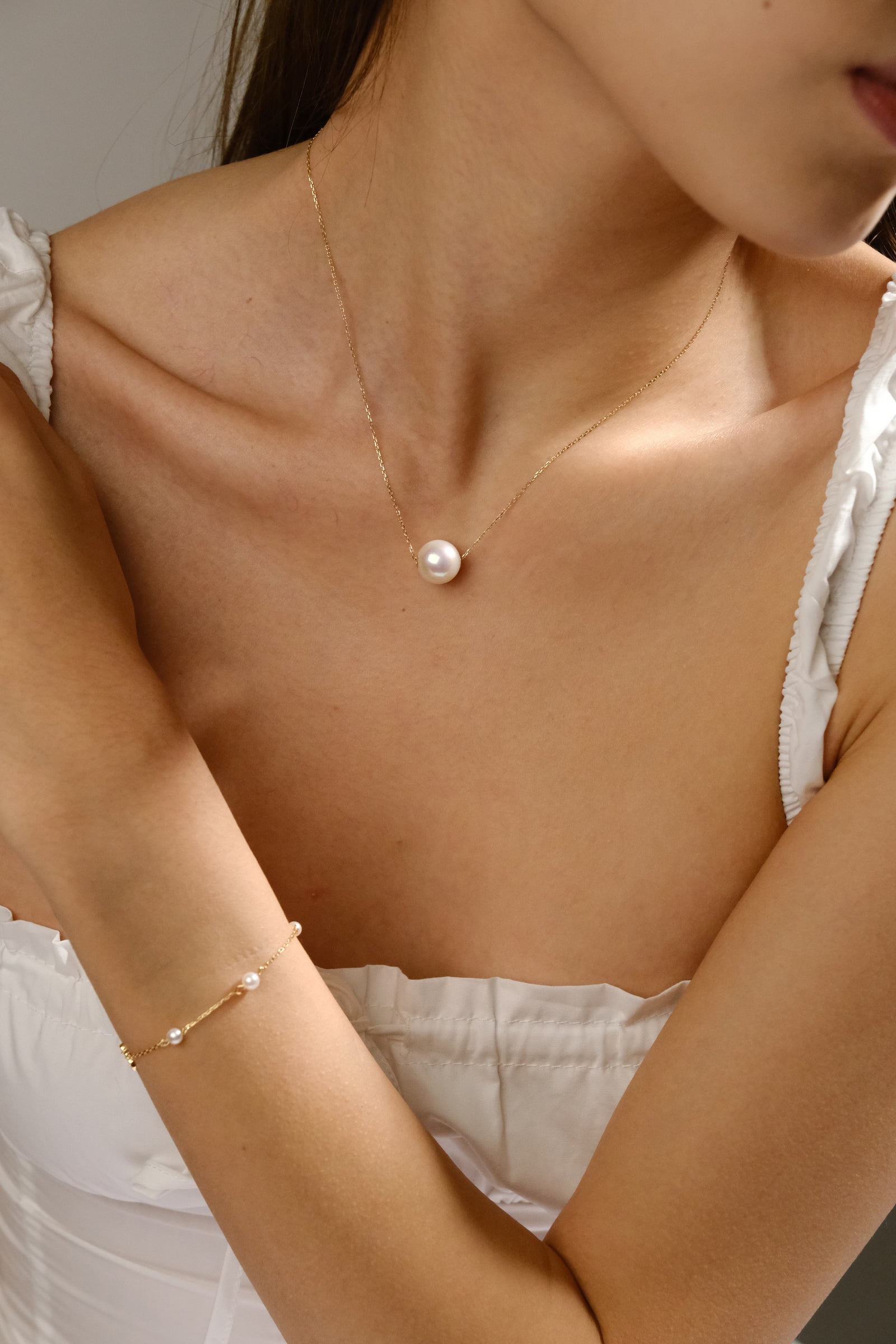 Freshwater Pearl Pendent With 18K Gold FP18K6