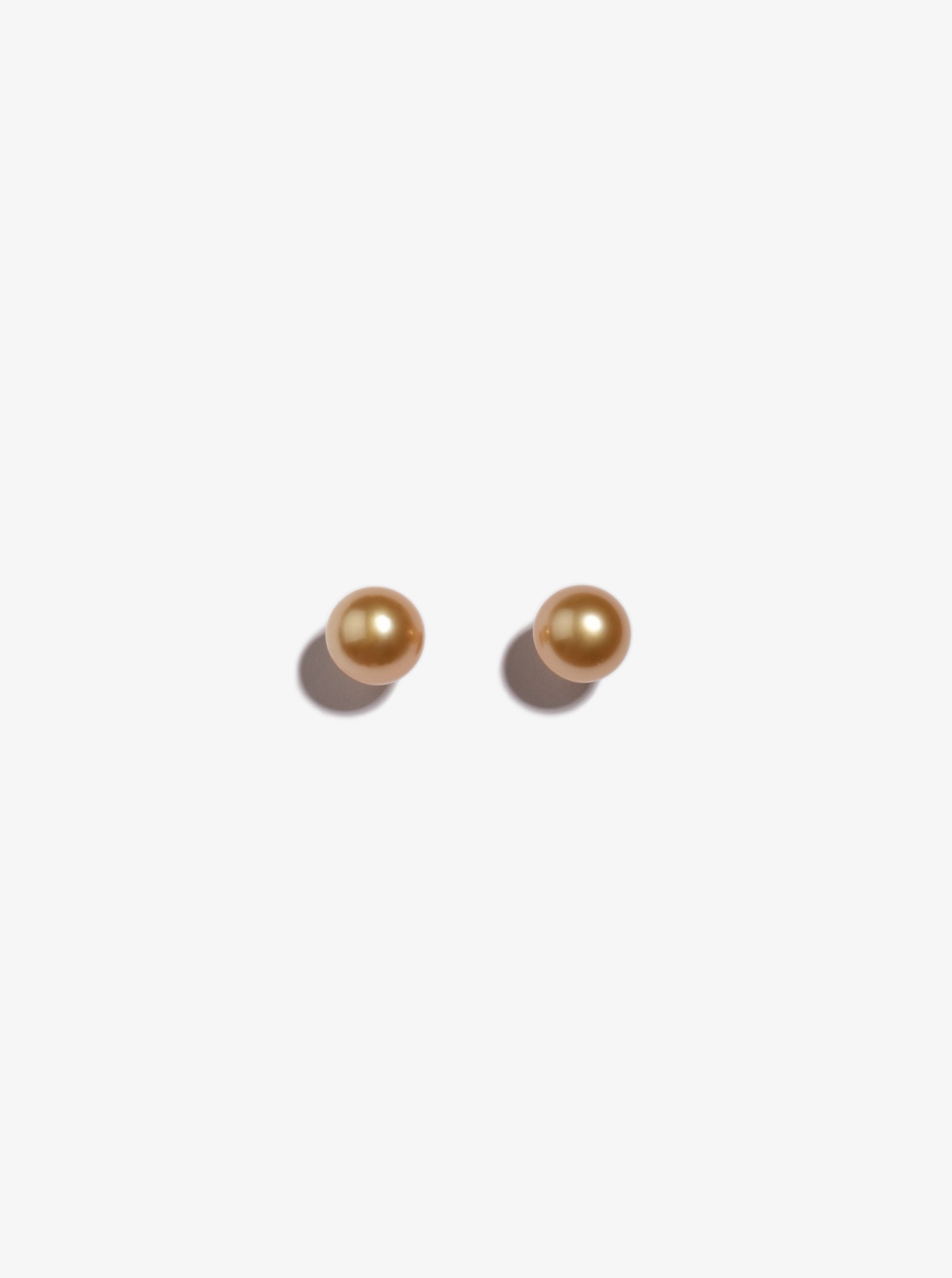 10mm Button Gold South Sea Pearl Earring GSE18K2