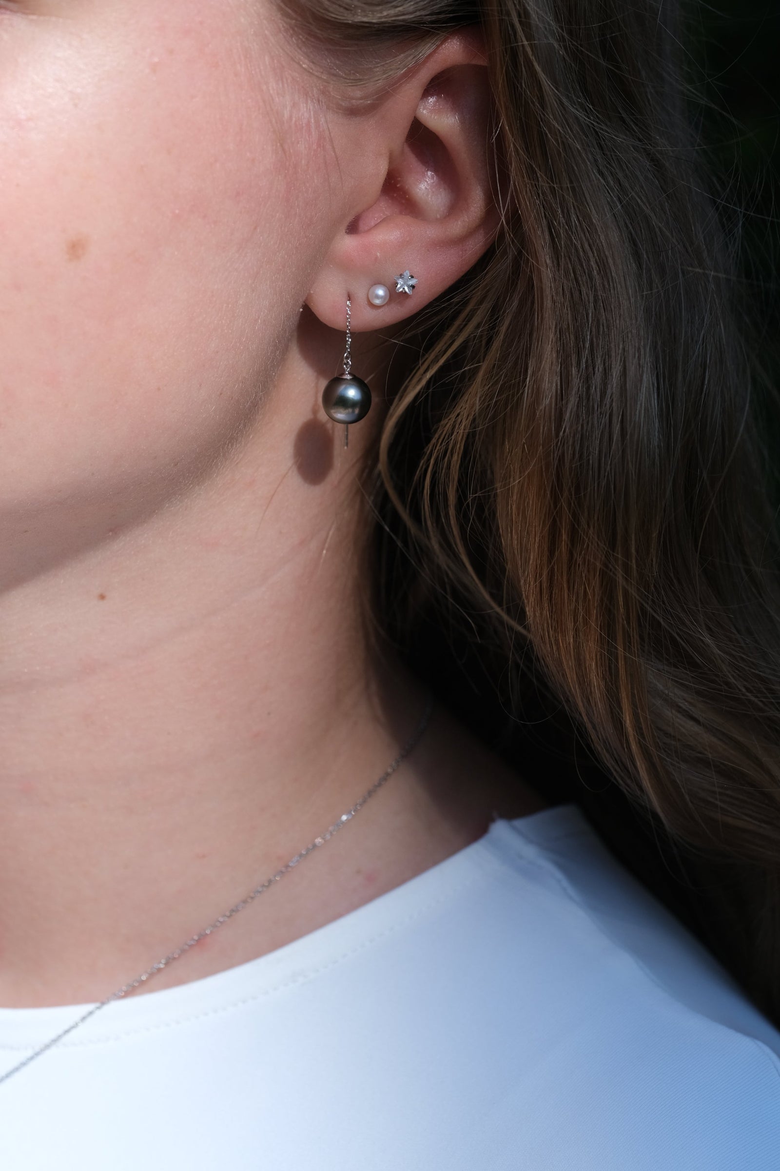 Tahitian Pearl Earrings TE18K12