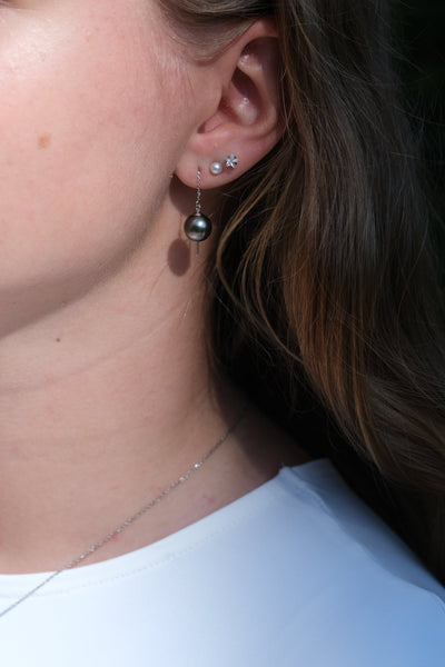 Tahitian Pearl Earrings TE18K12