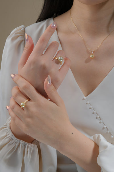 Golden South Sea Pearl Ring GSR9KC1